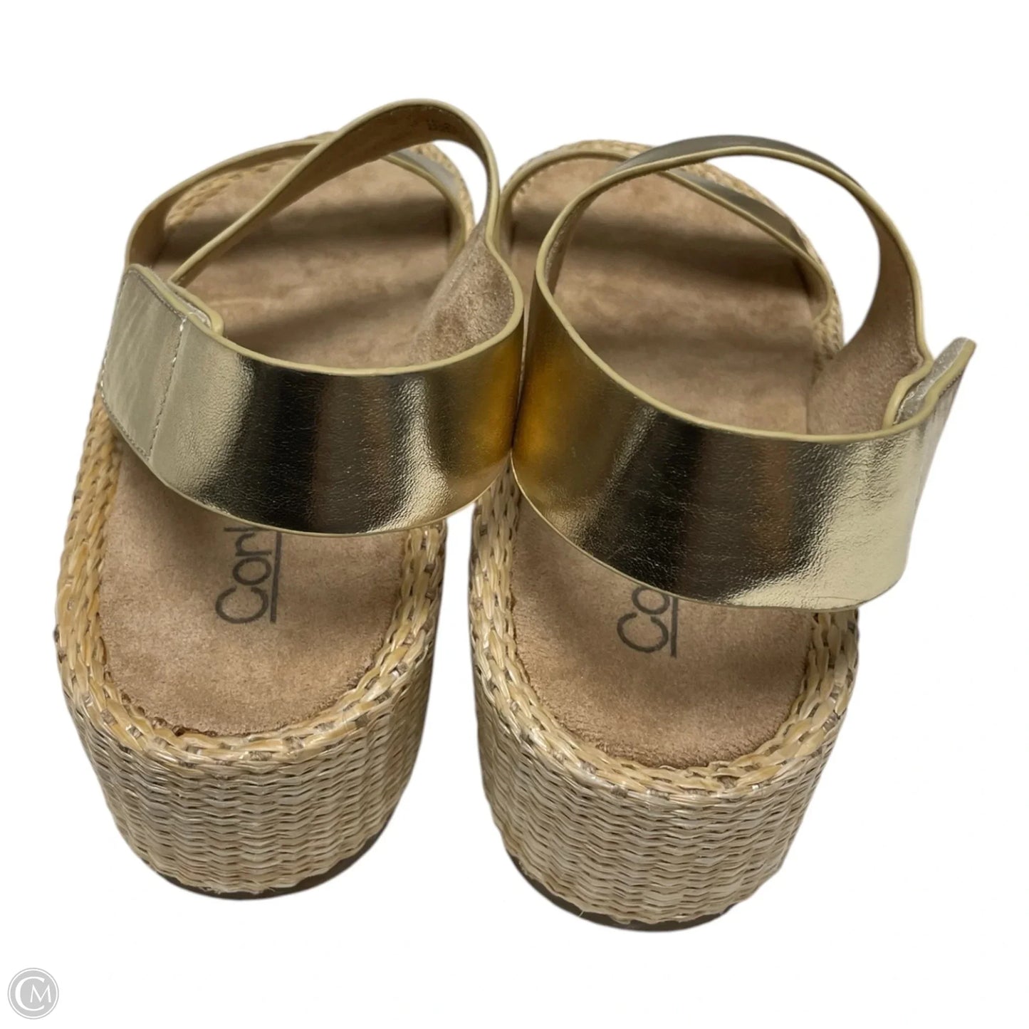 Sandals Heels Wedge By Corkys In Gold, Size: 10