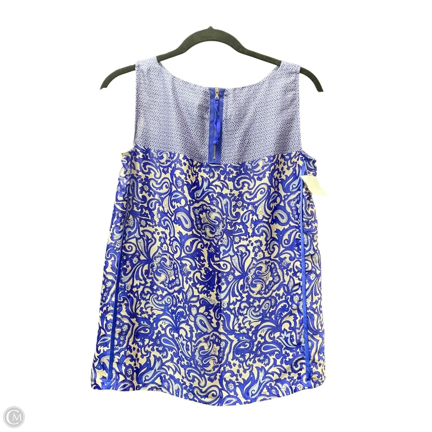 Top Short Sleeve By Loft In Blue & White, Size: Xs