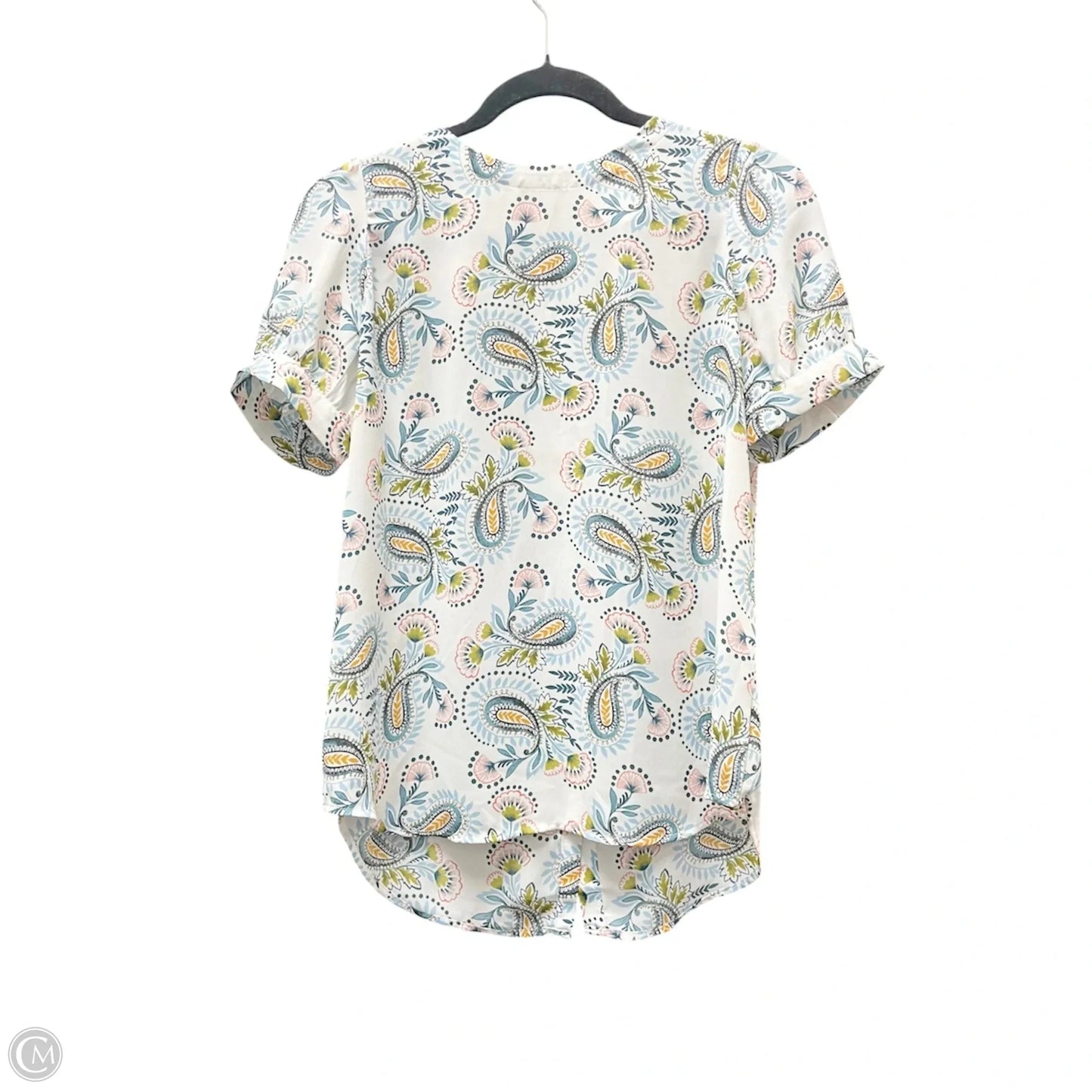 Top Short Sleeve By Loft In Paisley Print, Size: Xsp