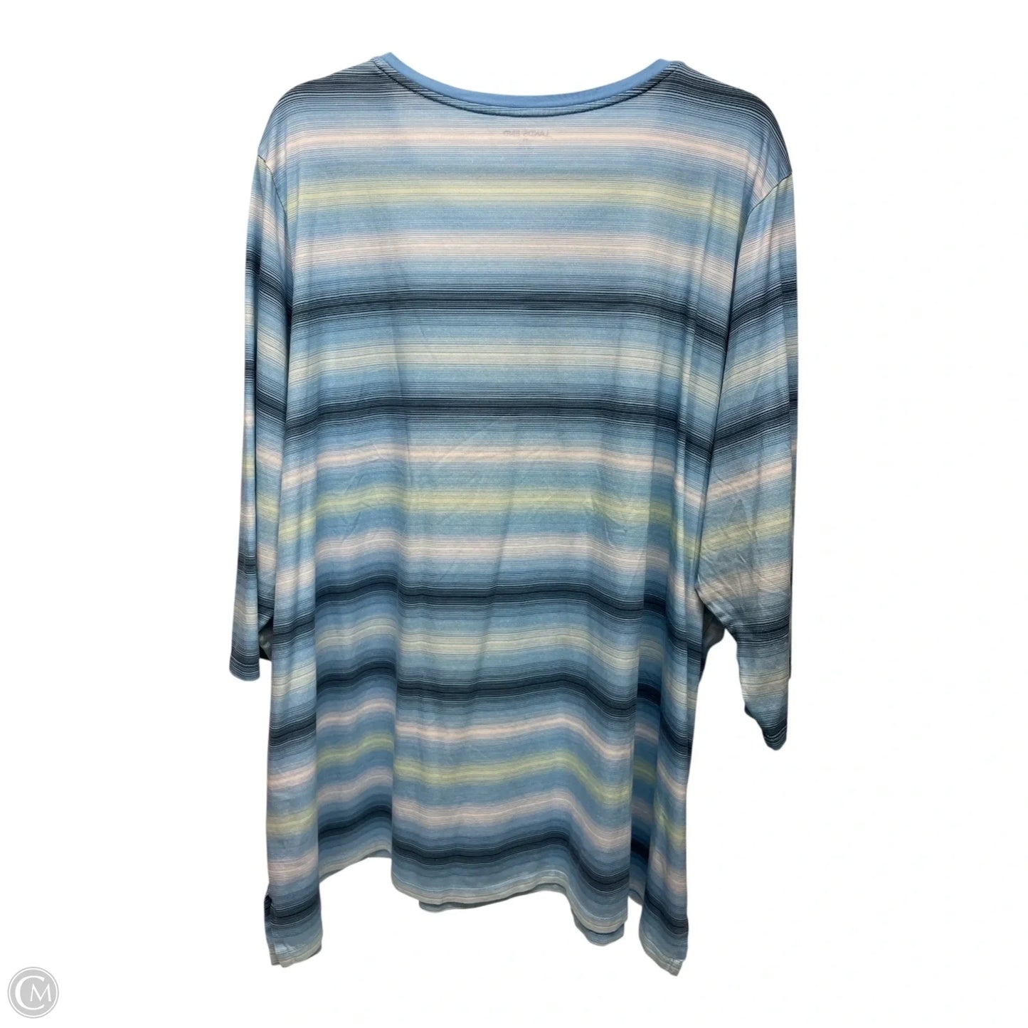 Top 3/4 Sleeve Basic By Lands End In Striped Pattern, Size: 3x