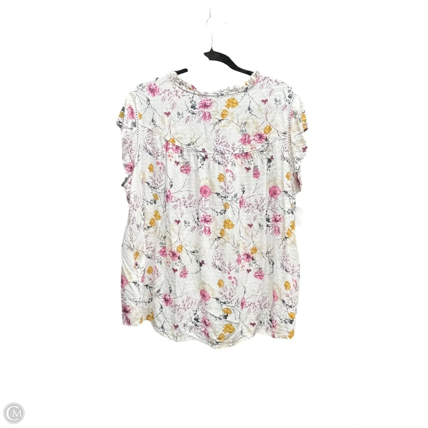 Blouse Short Sleeve By Buffalo David Bitton In Floral Print, Size: Xl
