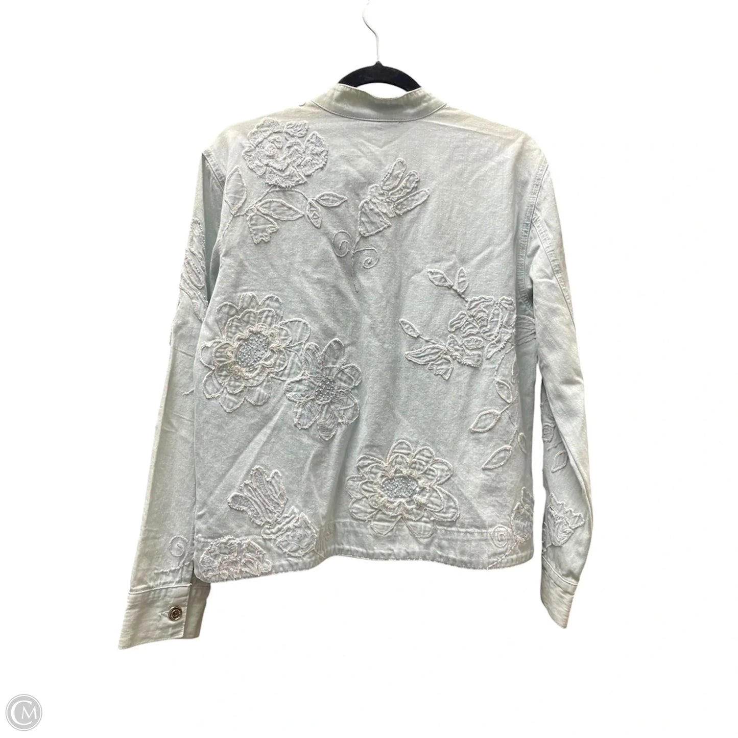 Jacket Denim By Chicos In Blue, Size: M