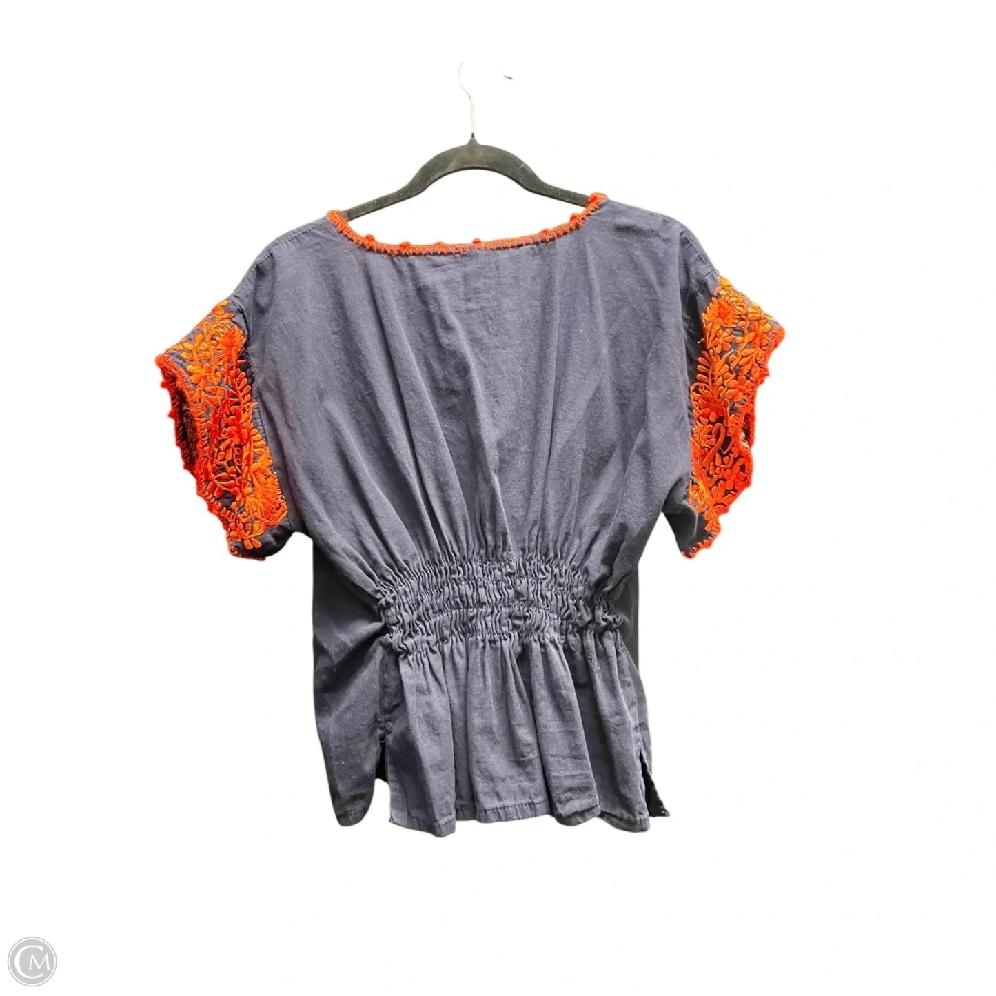 Top Short Sleeve By Clothes Mentor In Blue & Orange, Size: M