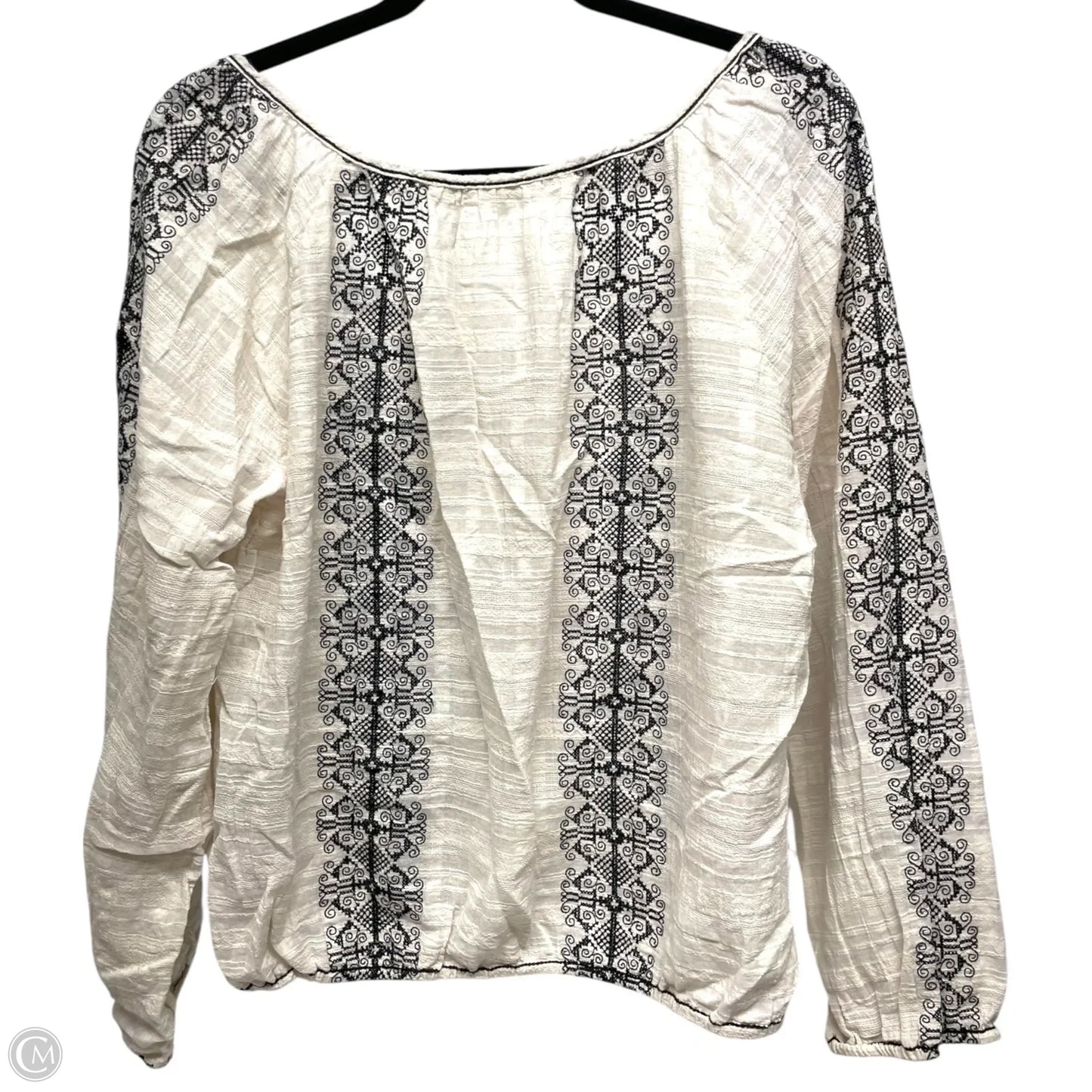 Top Long Sleeve By Max Studio In Black & Cream, Size: Xl