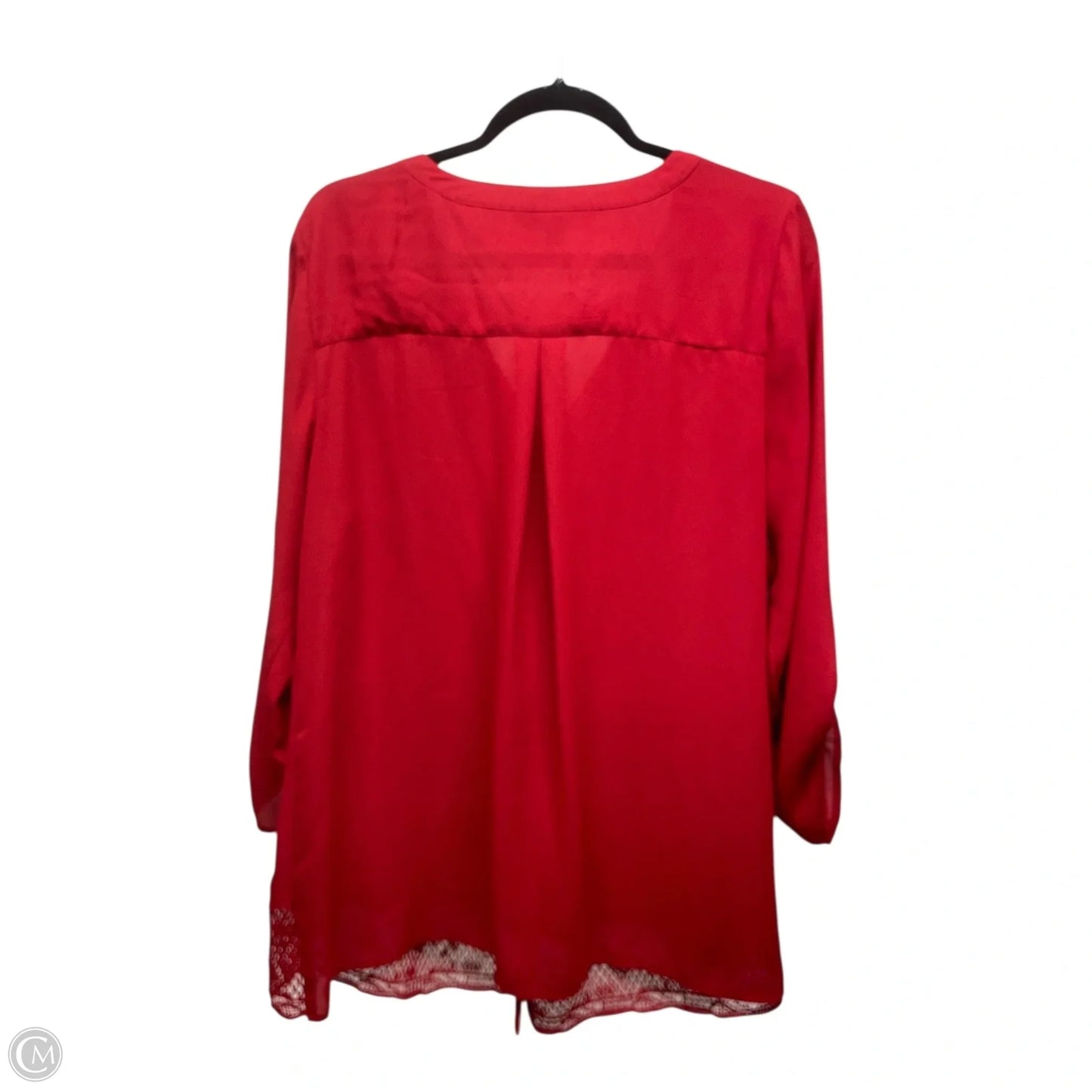 Top Long Sleeve By Zac And Rachel In Red, Size: 1x
