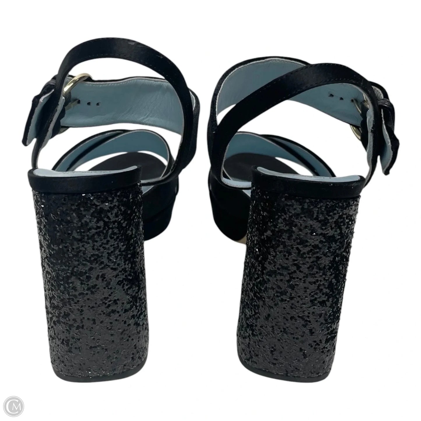 Sandals Heels Block By Franco Sarto In Black & Blue, Size: 8