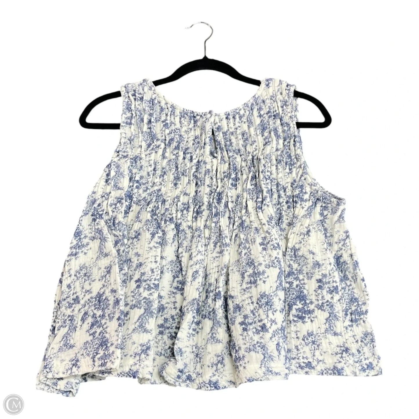 Top Sleeveless By Pol In Blue & White, Size: S