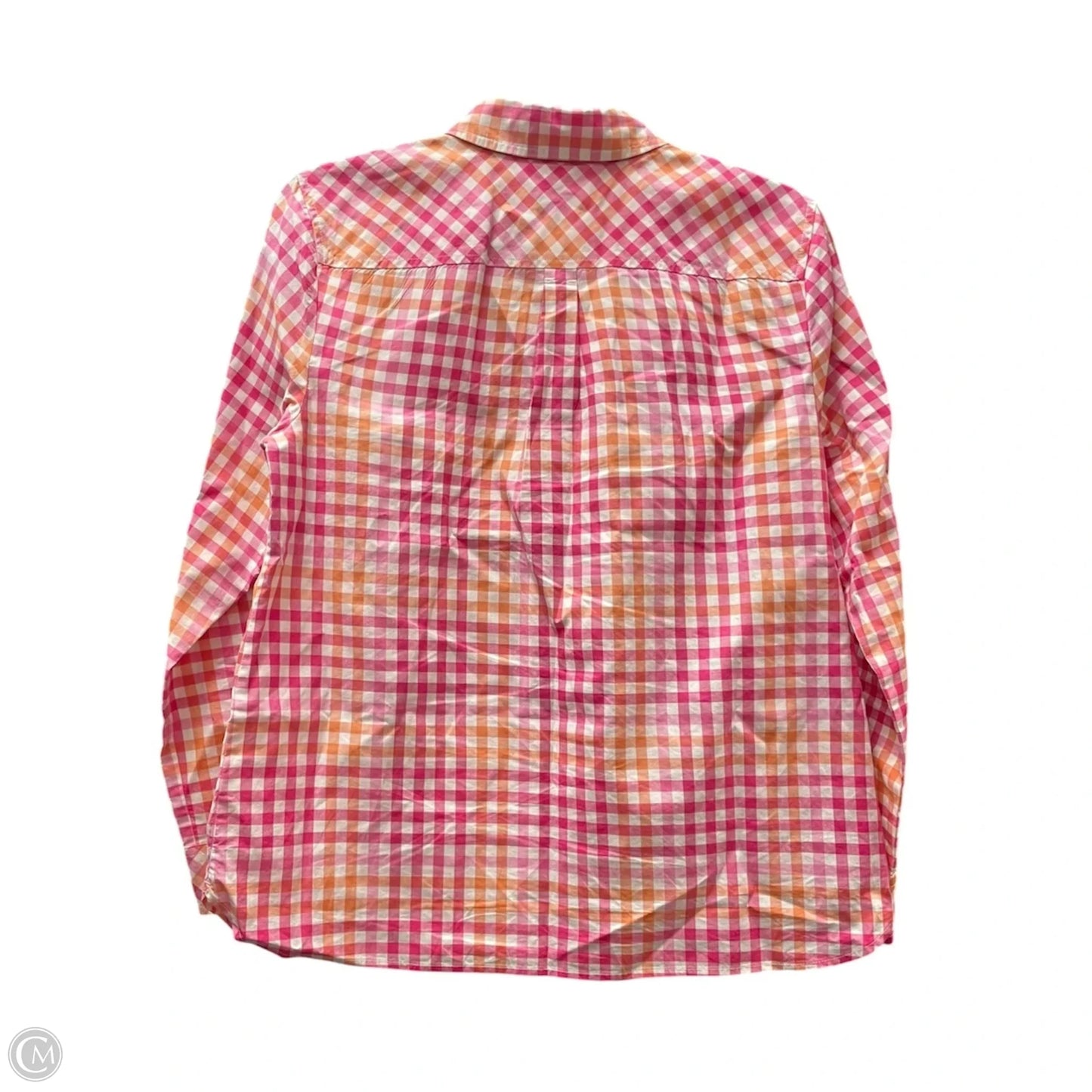 Top Long Sleeve By Talbots In Checkered Pattern, Size: Mp