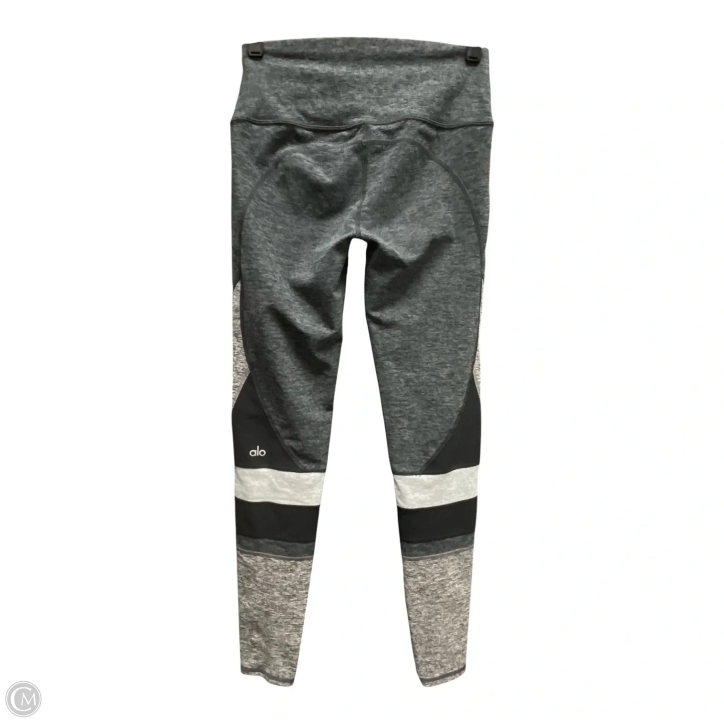 Athletic Leggings By Alo In Black & Grey, Size: S