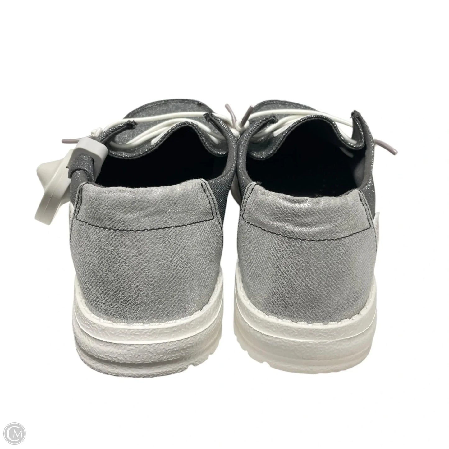 Shoes Flats By Hey Dude In Grey & White, Size: 8