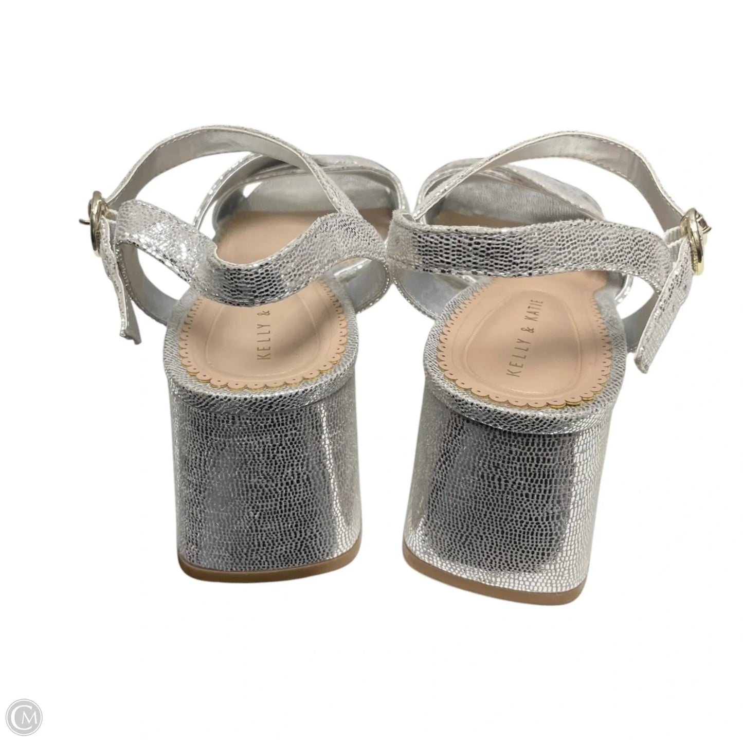 Shoes Heels Block By Kelly And Katie In Silver, Size: 9