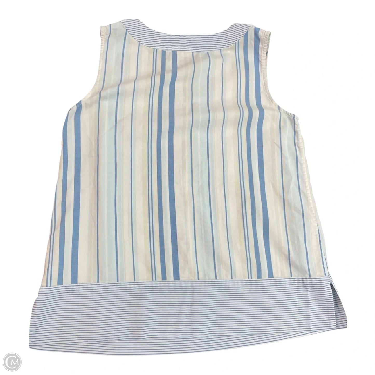 Top Sleeveless By Talbots In Blue & White, Size: S