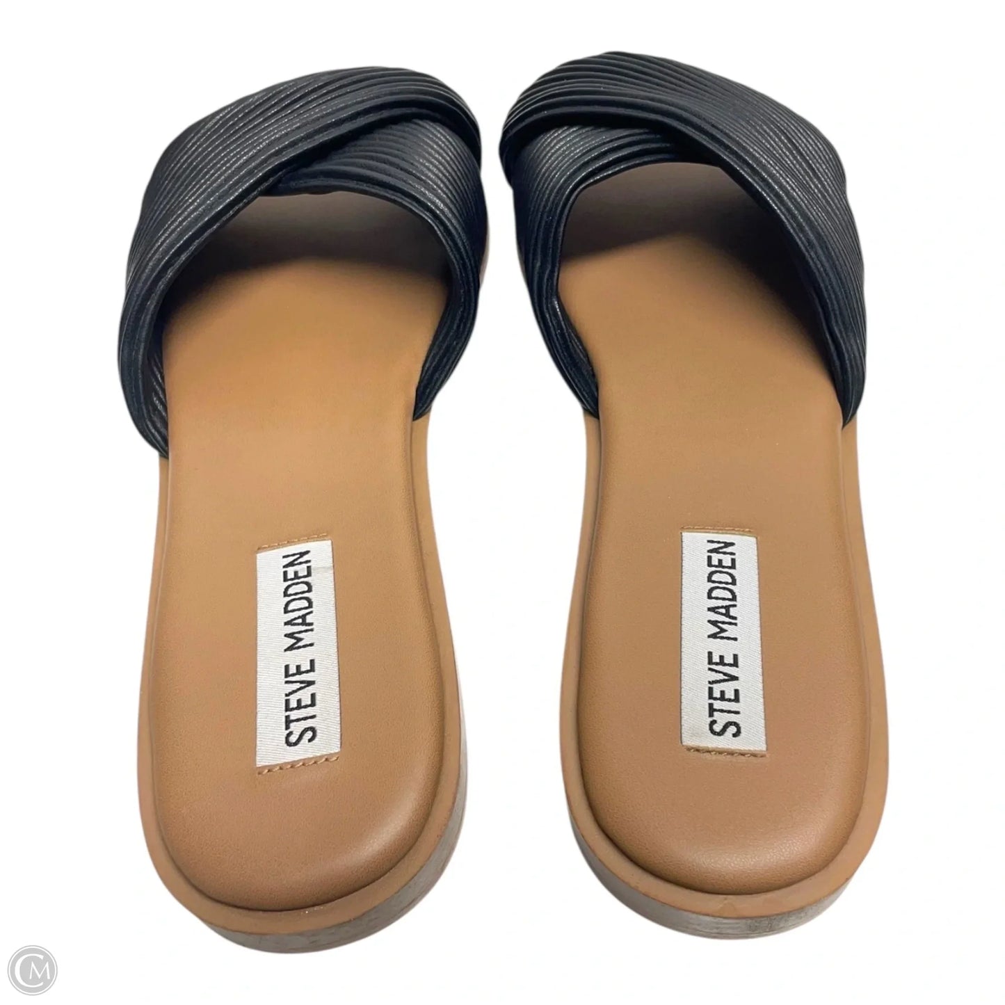 Sandals Flats By Steve Madden In Black & Brown, Size: 8.5