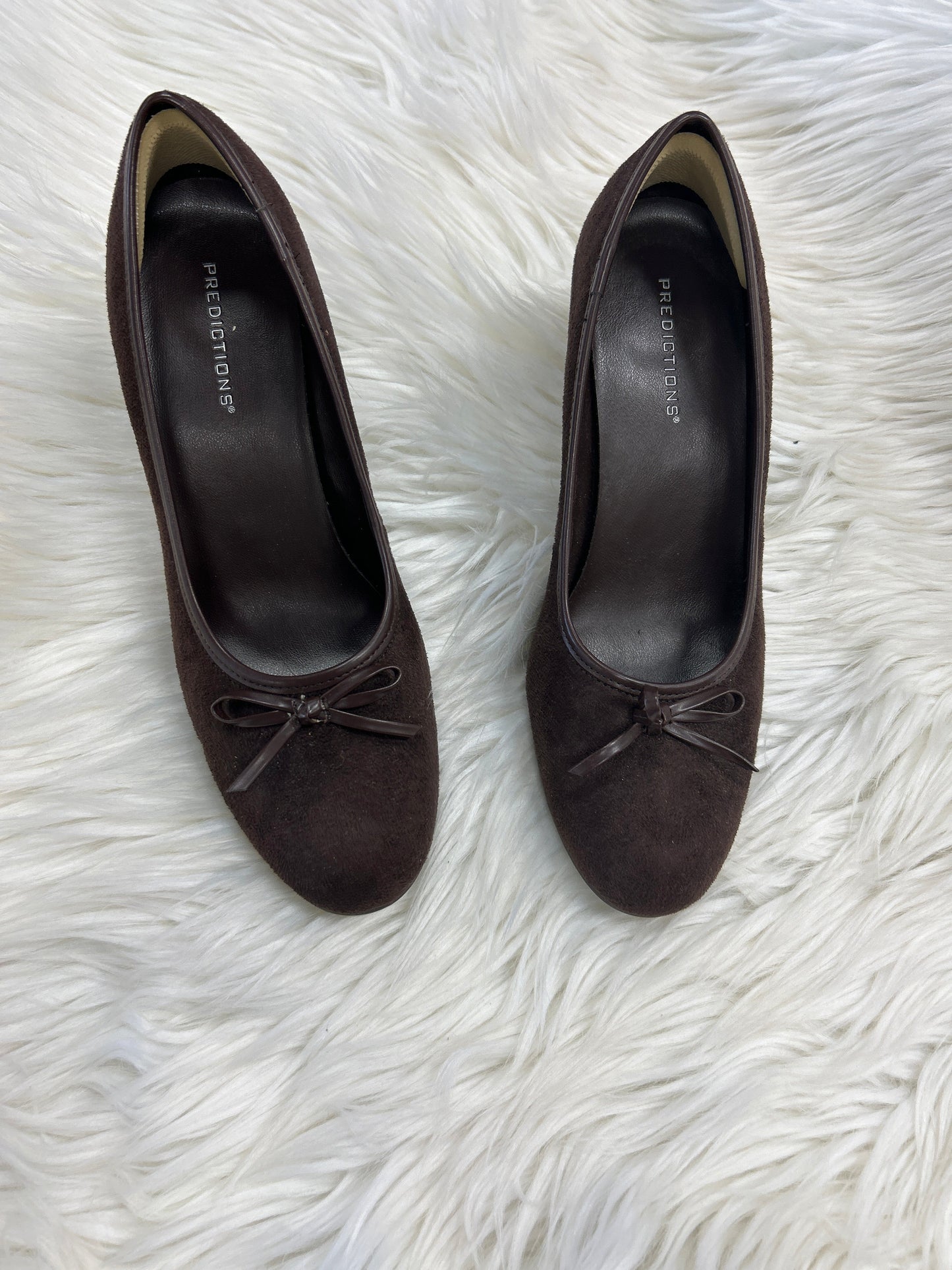 Shoes Heels Block By Predictions In Brown, Size:7