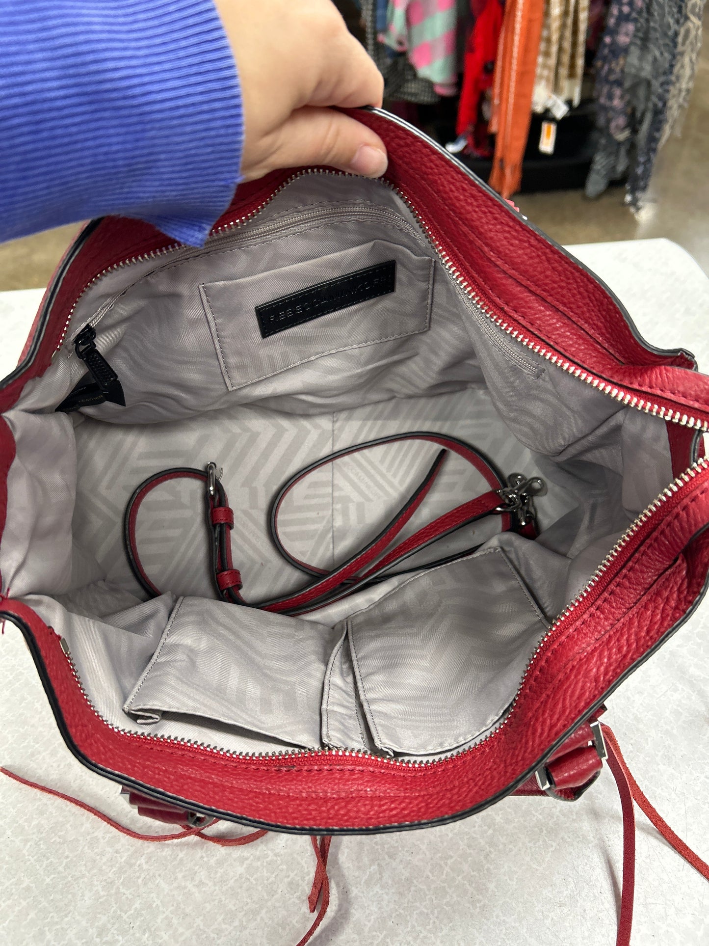 Handbag Designer By Rebecca Minkoff In Red, Size:Medium