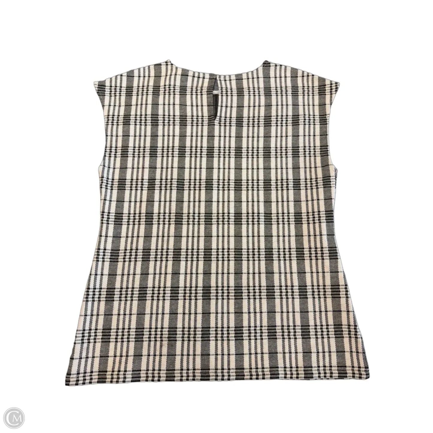 Top Sleeveless By Ann Taylor In Plaid Pattern, Size: L
