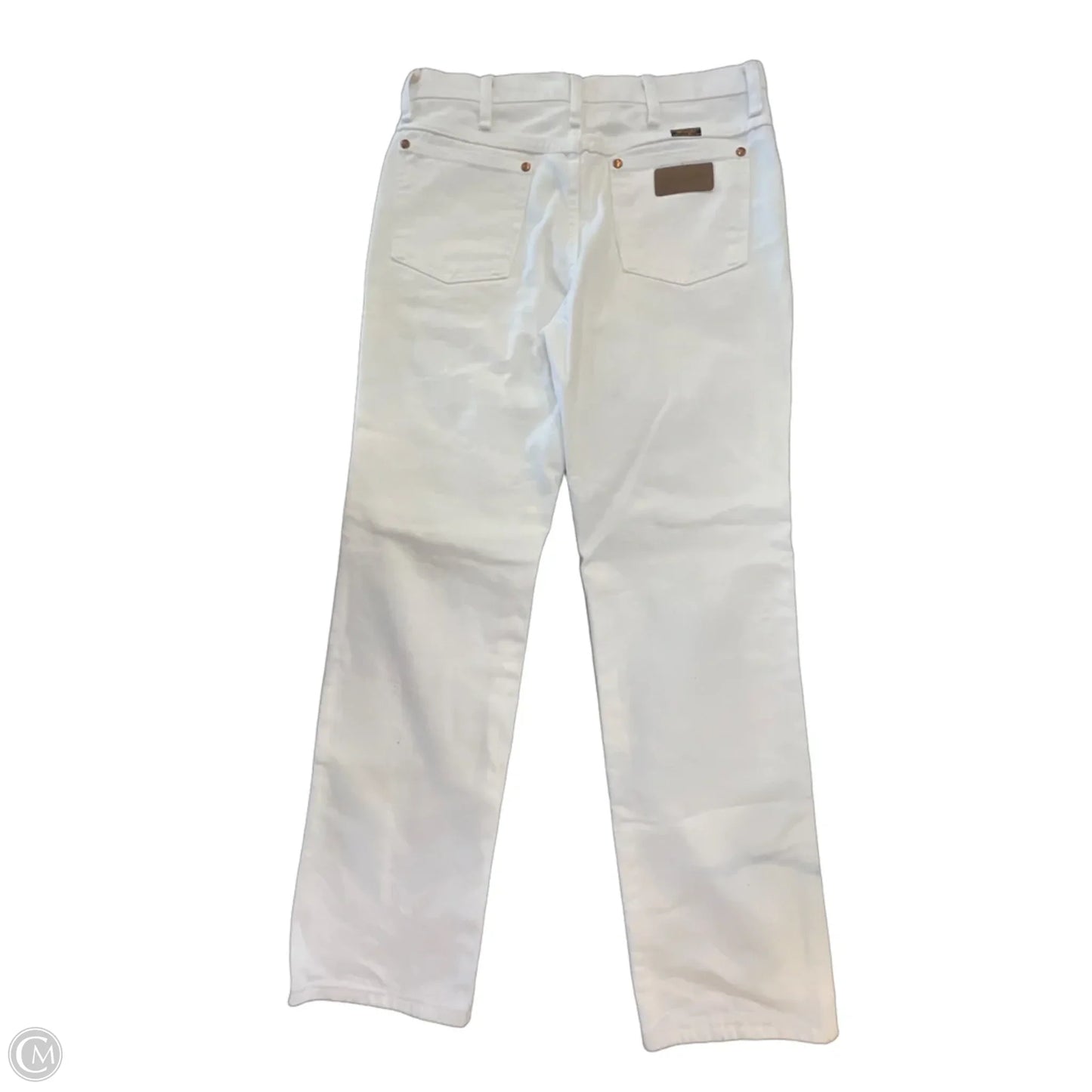 Jeans Straight By Wrangler In White Denim, Size: 12
