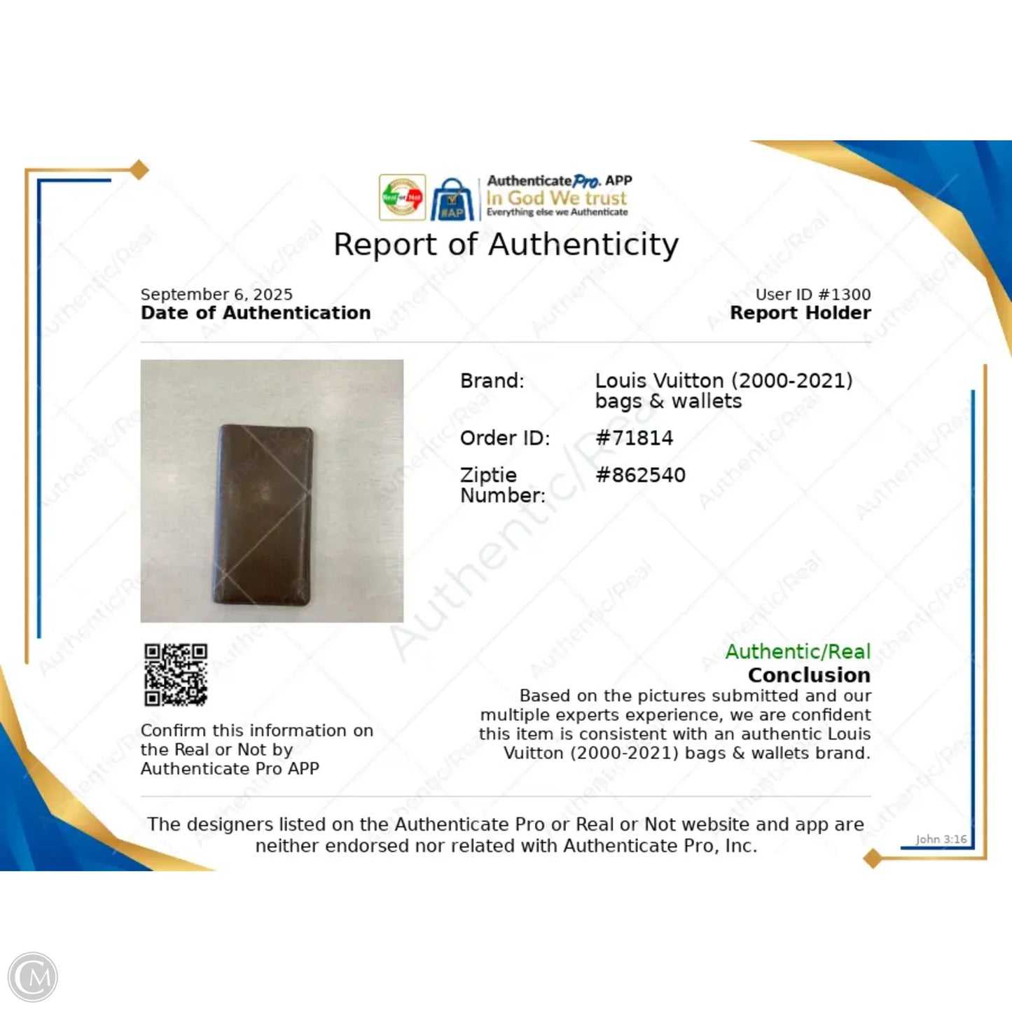 Wallet Luxury Designer By Louis Vuitton, Size: Medium