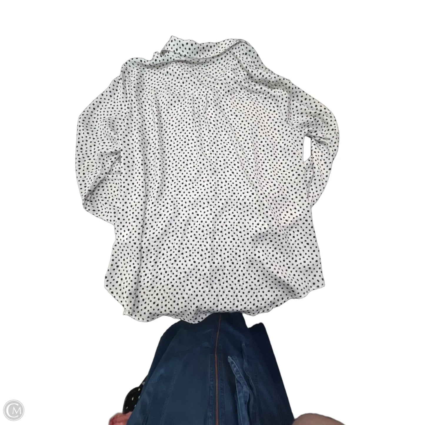 Blouse Long Sleeve By Liverpool In White, Size: L