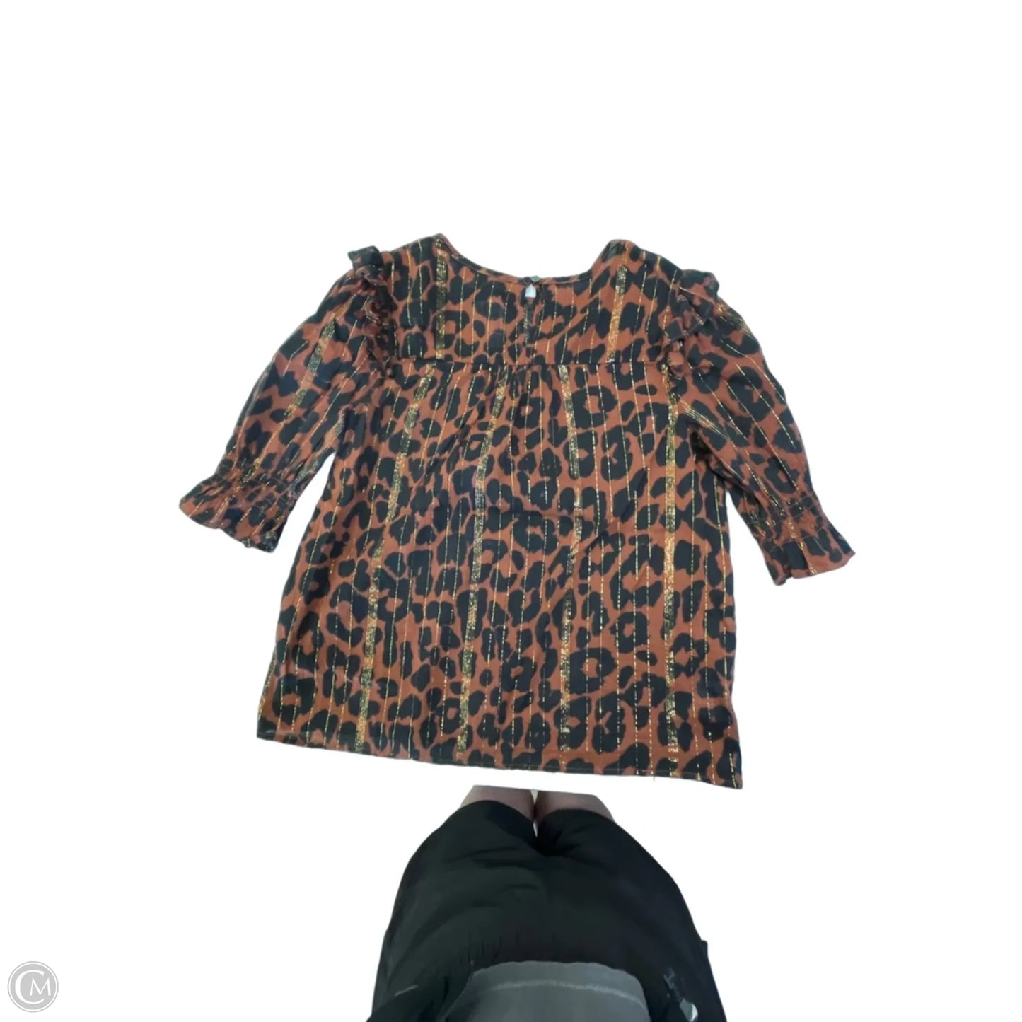 Blouse 3/4 Sleeve By Loft In Brown, Size: S