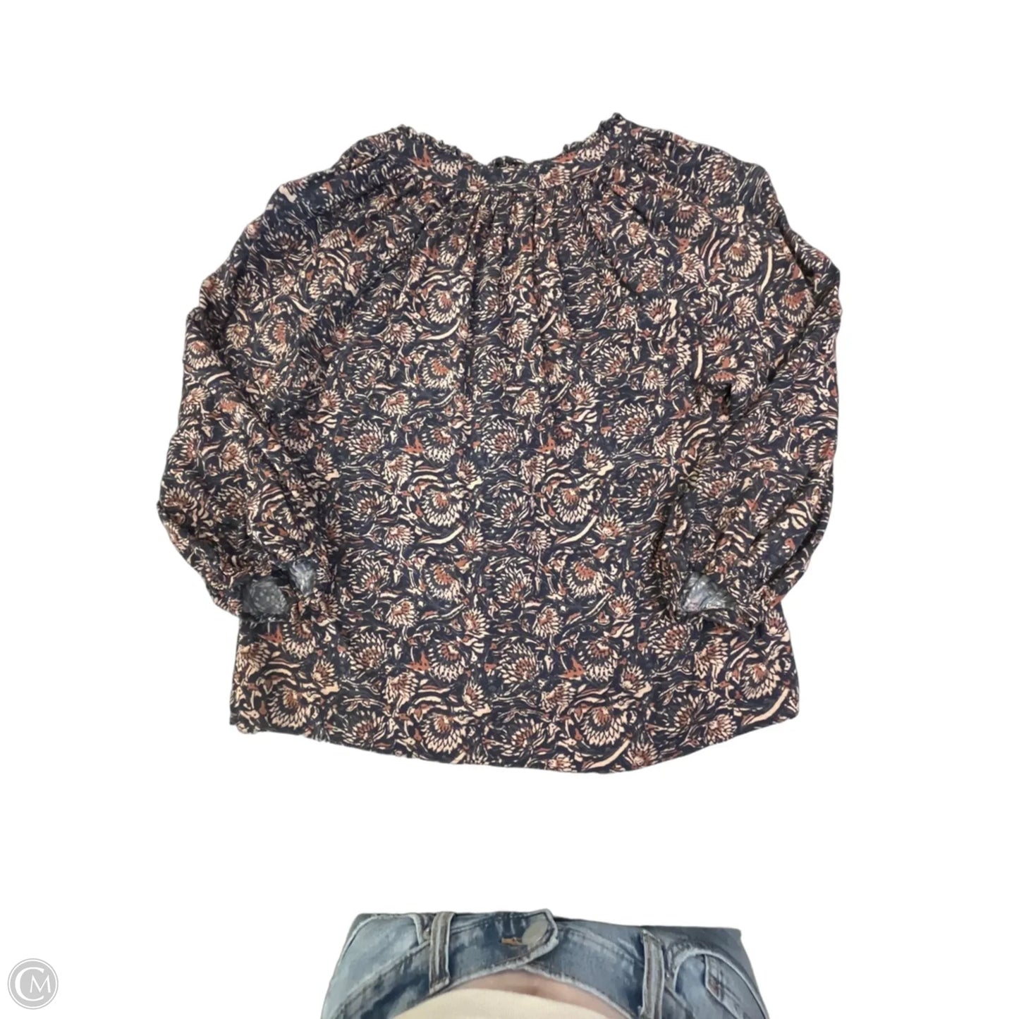 Blouse 3/4 Sleeve By Faherty In Blue, Size: Xs