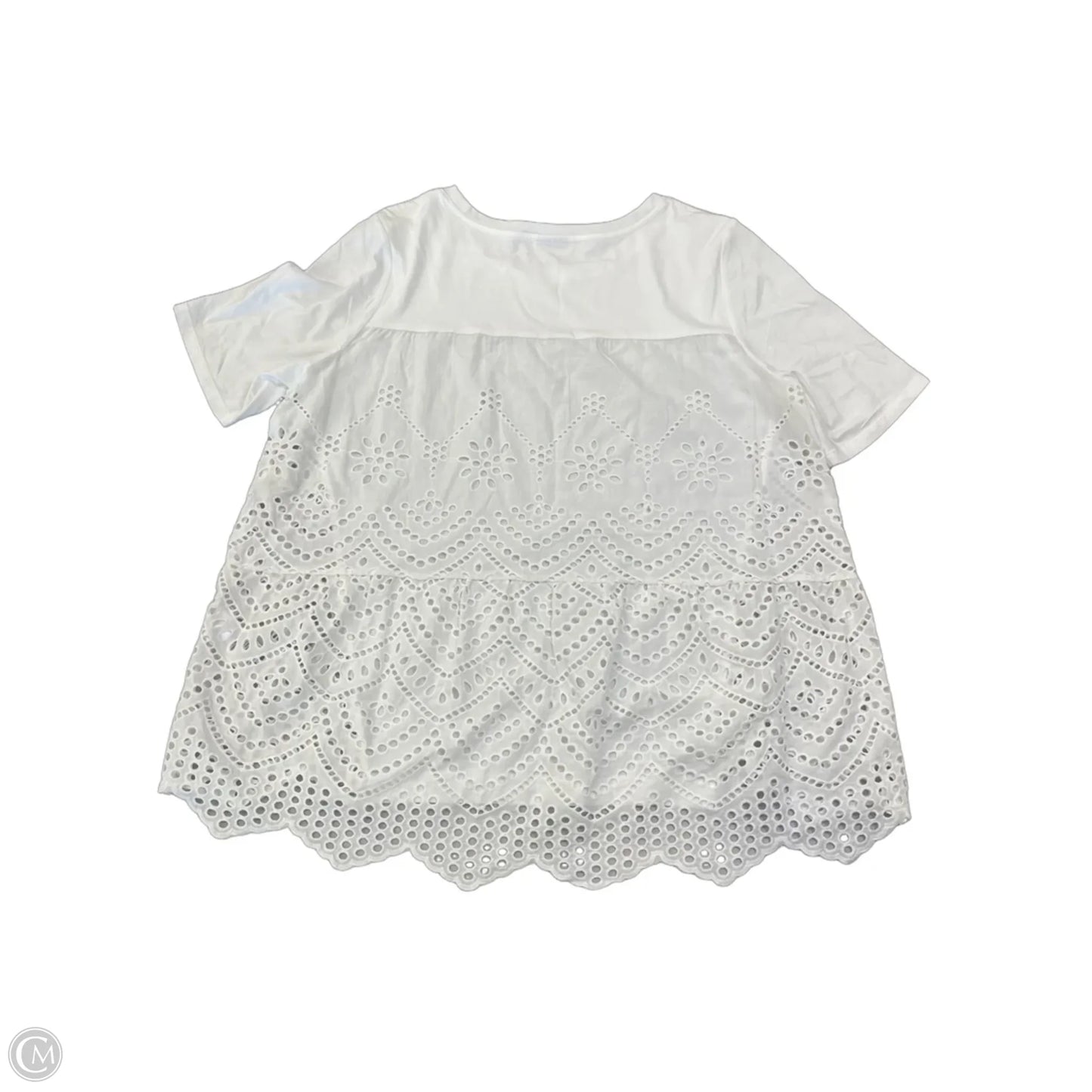 Top Short Sleeve By Chicos In White, Size: M