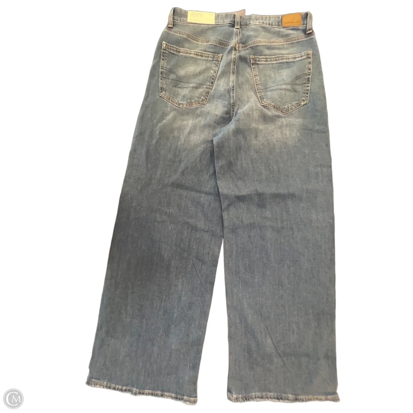 Jeans Wide Leg By American Eagle In Blue Denim, Size: 8