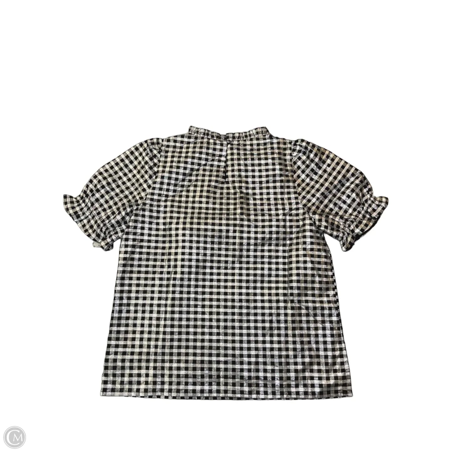 Blouse Short Sleeve By J. Crew In Black & Silver, Size: S