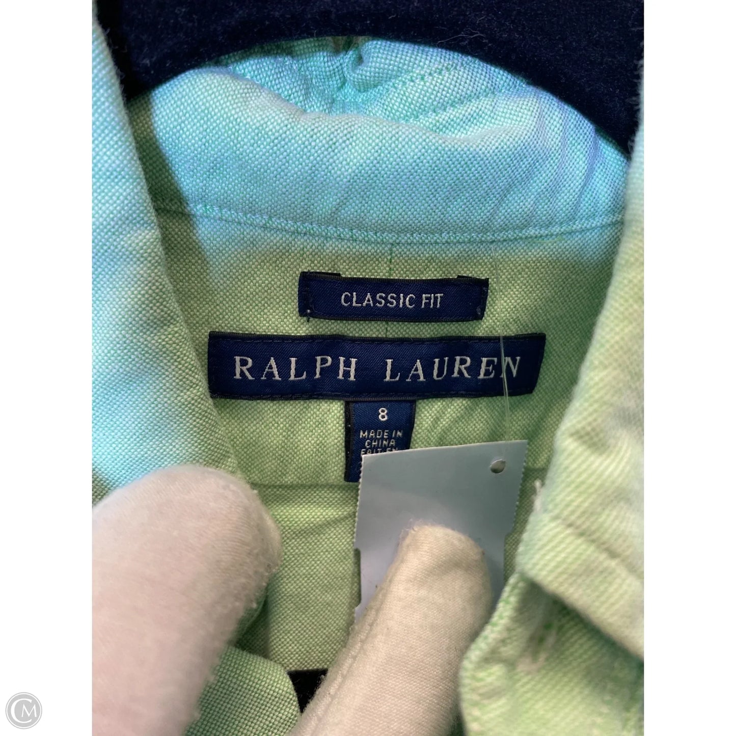 Blouse Long Sleeve By Ralph Lauren In Green, Size: 8