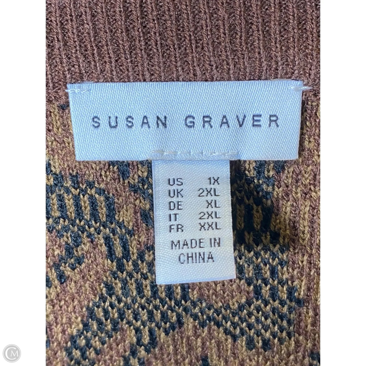 Vest Sweater By Susan Graver In Animal Print, Size: 1x