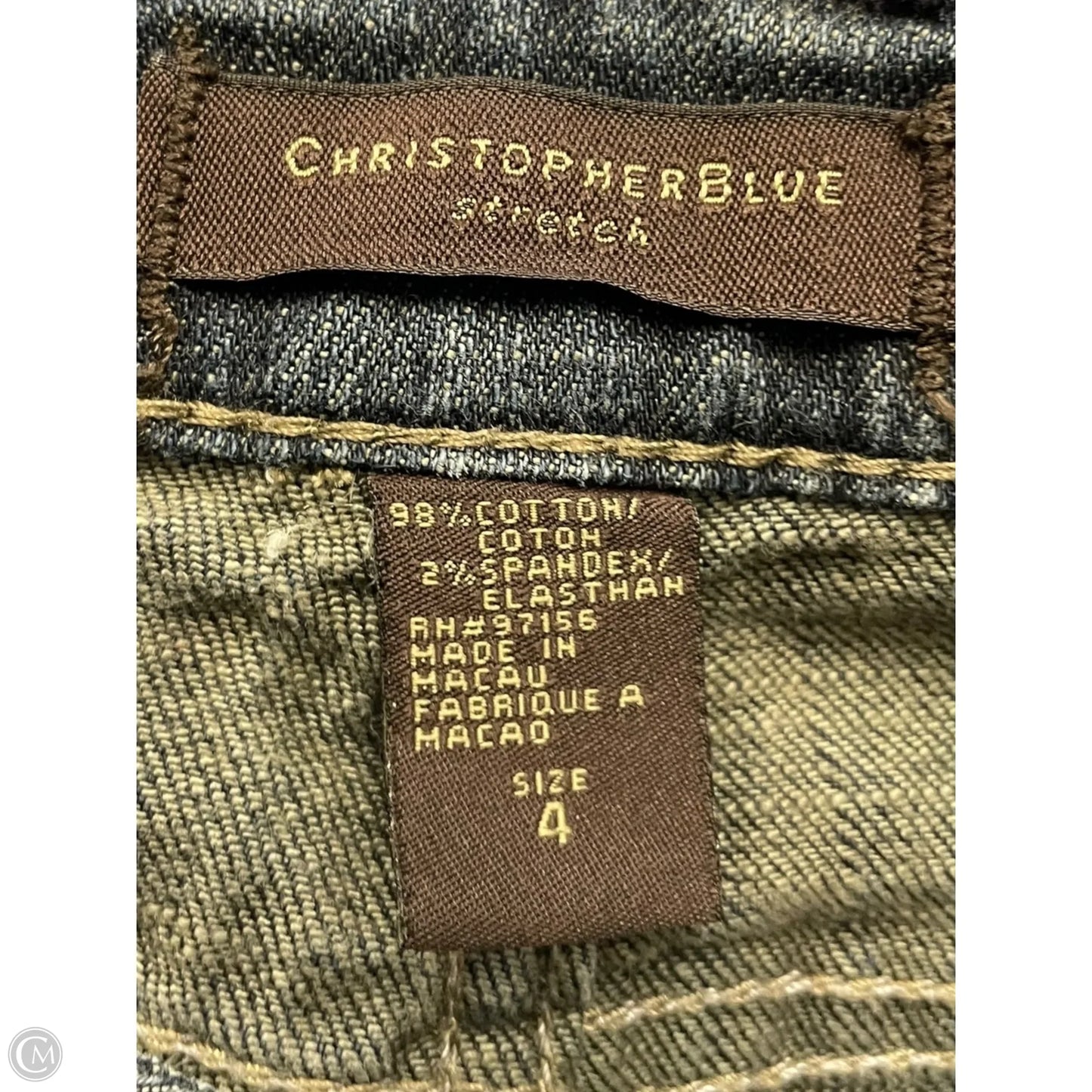 Jeans Straight By Christopher Blue In Blue Denim, Size: 4