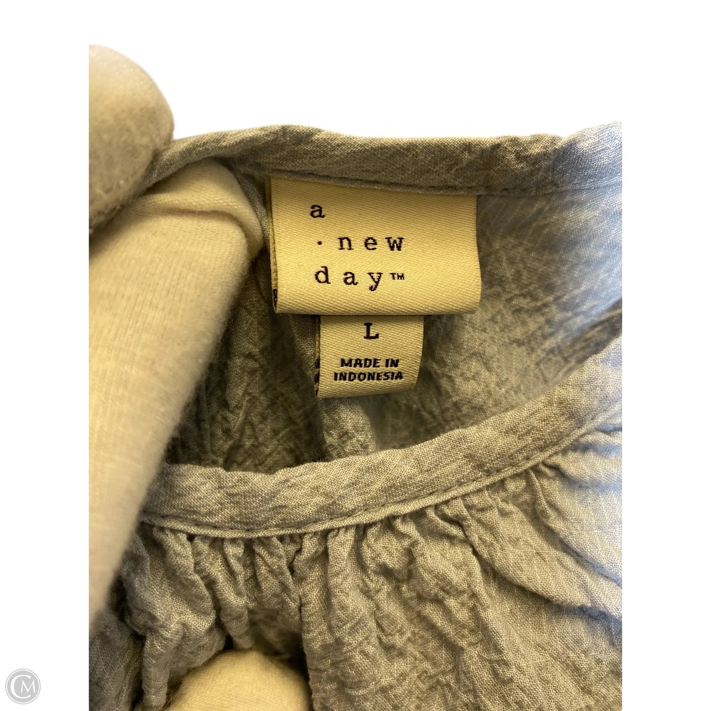 Top 3/4 Sleeve By A New Day In Blue, Size: L