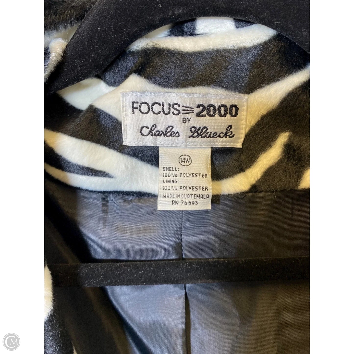 Jacket Faux Fur & Sherpa By Focus 2000 In Zebra Print, Size: 14