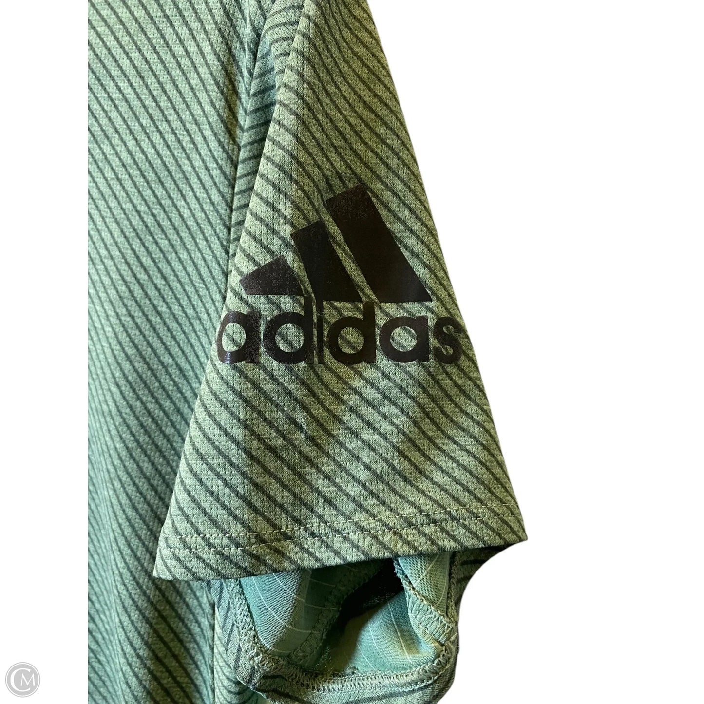 Athletic Top Short Sleeve By Adidas In Green, Size: M