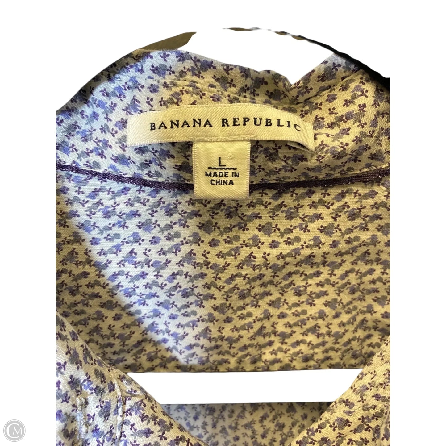 Blouse Long Sleeve By Banana Republic In Multi-colored, Size: L