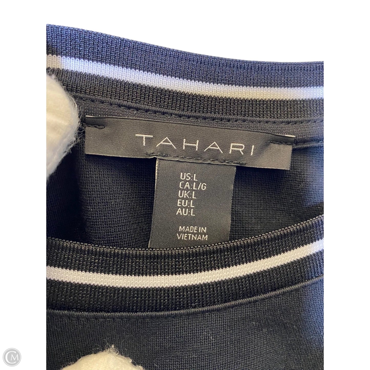 Top Short Sleeve By Tahari By Arthur Levine In Black, Size: L