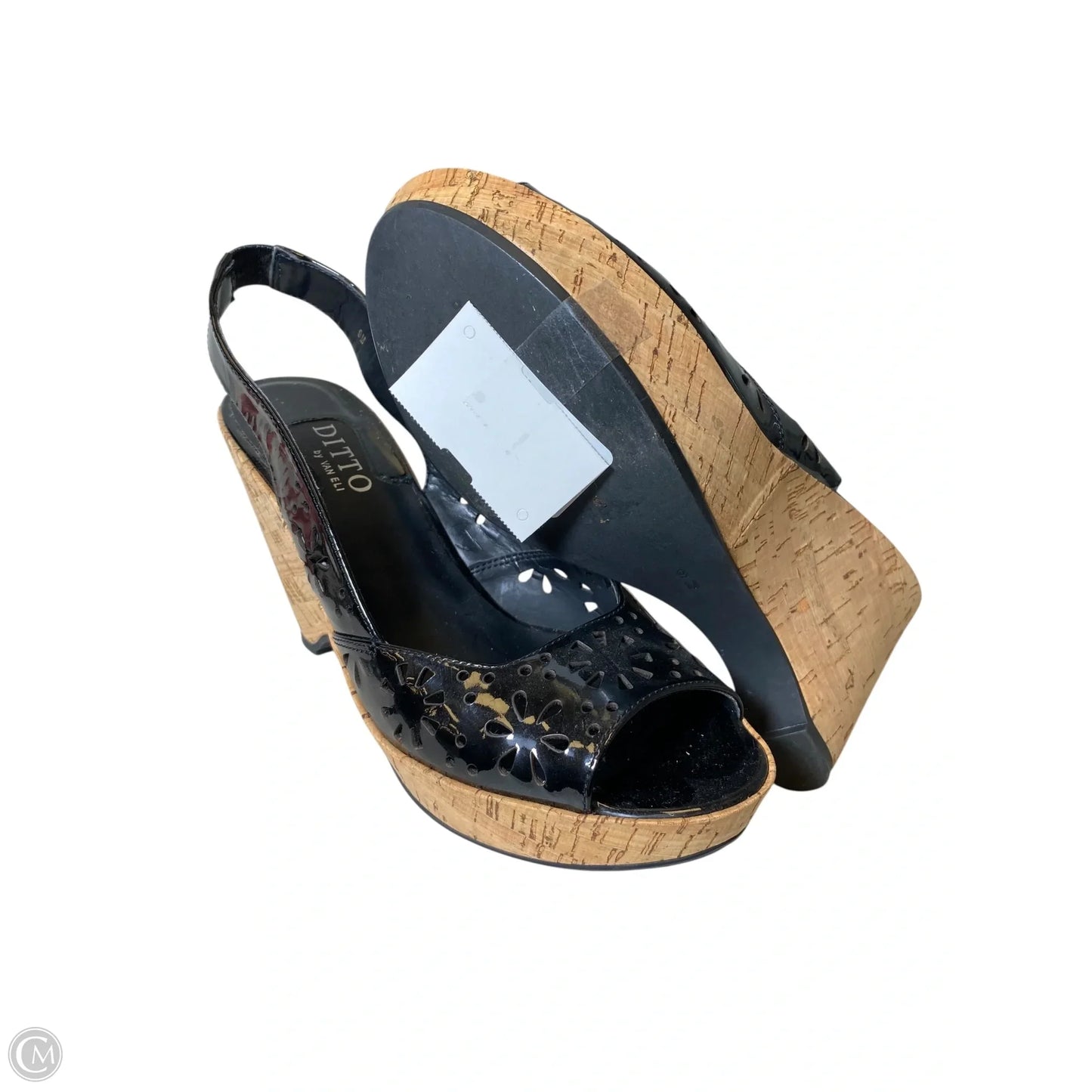 Sandals Heels Wedge By Cmc In Black, Size: 9