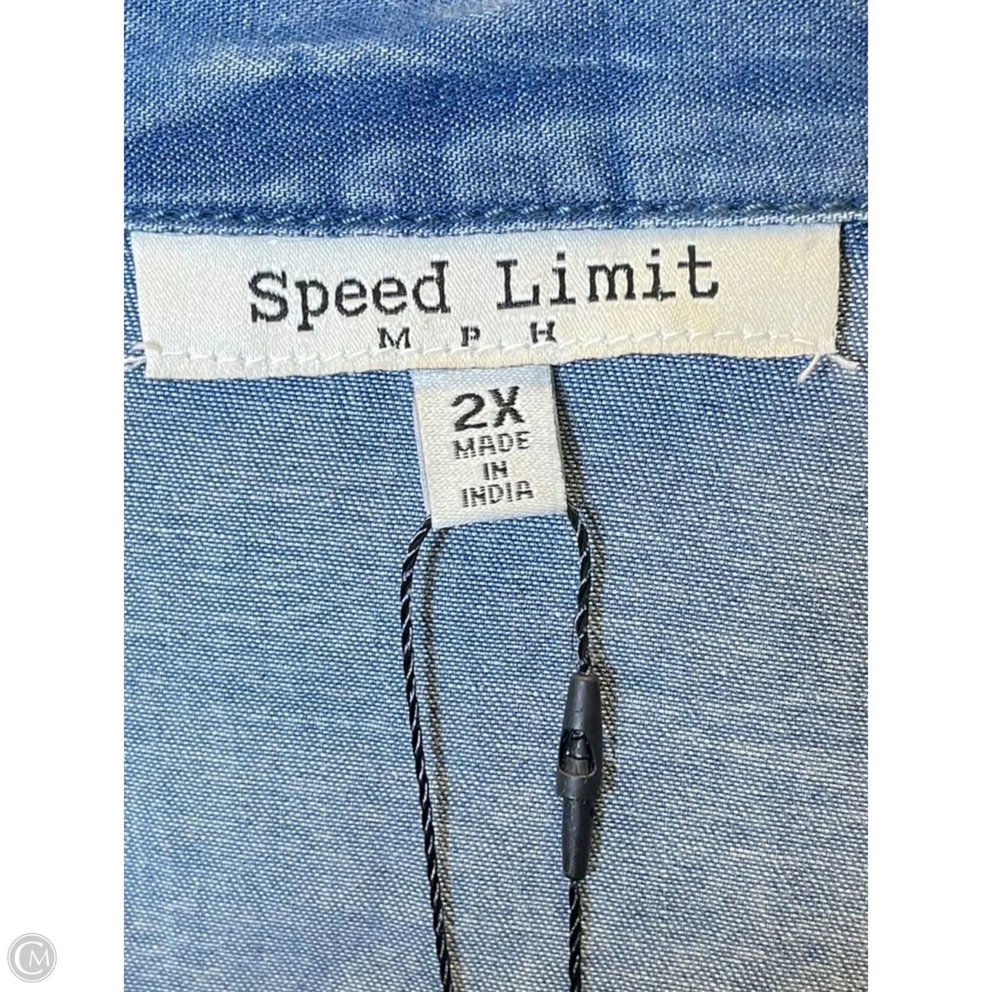 Blouse Long Sleeve By Clothes Mentor In Blue Denim, Size: 2x