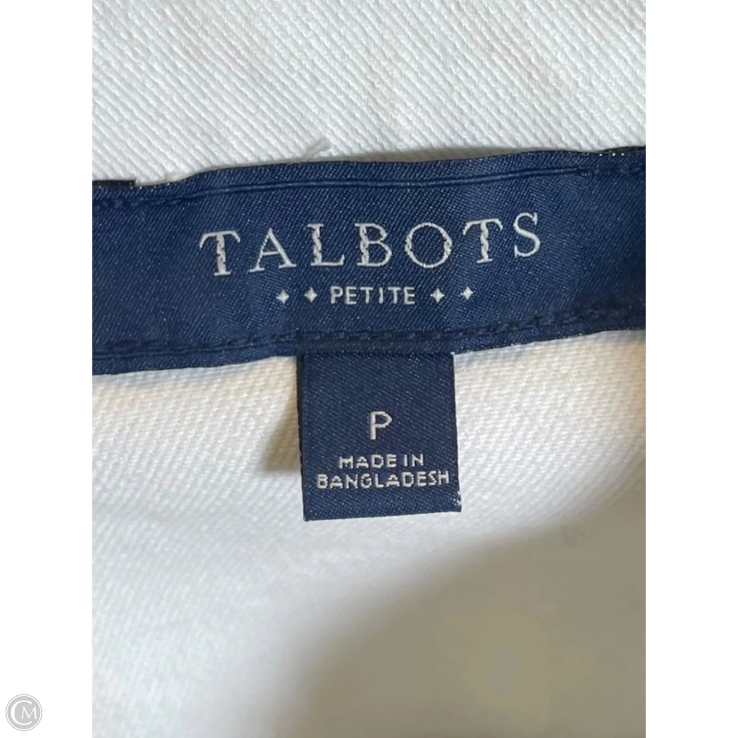 Jacket Denim By Talbots In White Denim, Size: S