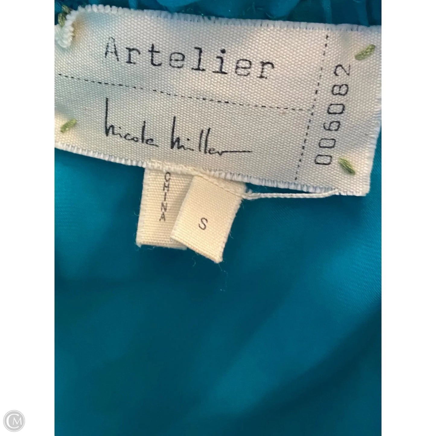 Blouse Long Sleeve By Nicole Miller In Teal, Size: S