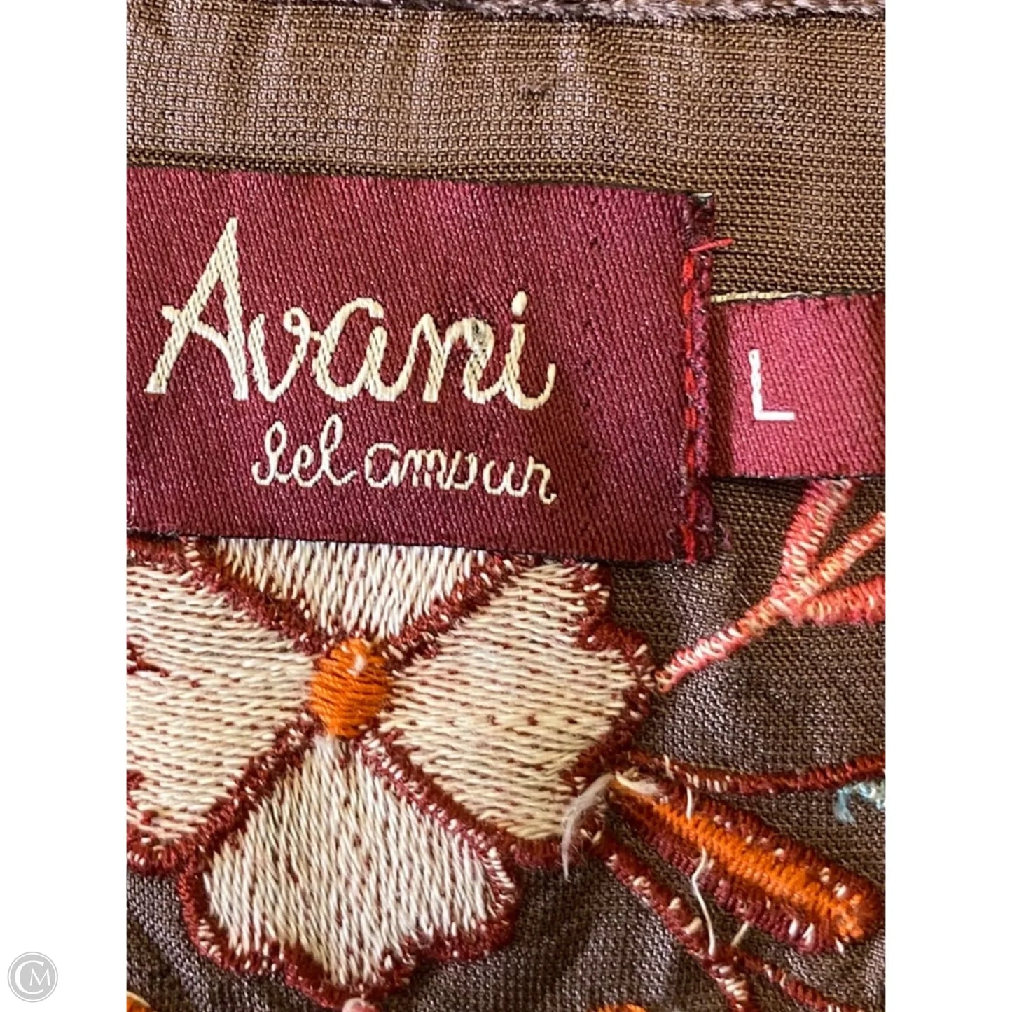 Blouse Short Sleeve By Clothes Mentor In Brown, Size: L