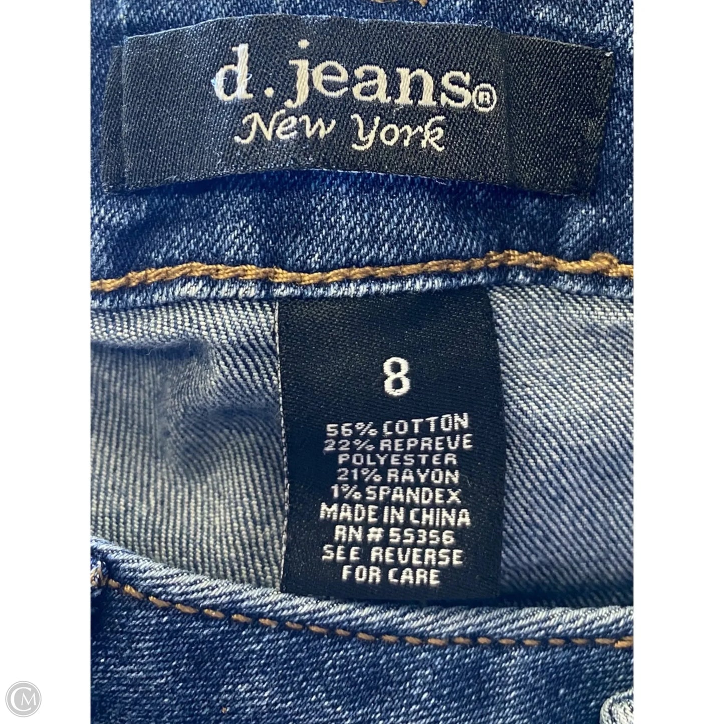 Jeans Cropped By D Jeans In Blue Denim, Size: 8