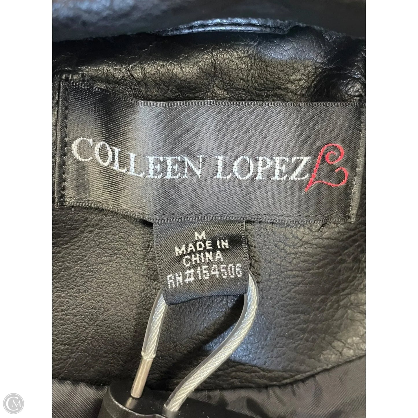 Jacket Leather By Colleen Lopez In Black, Size: M