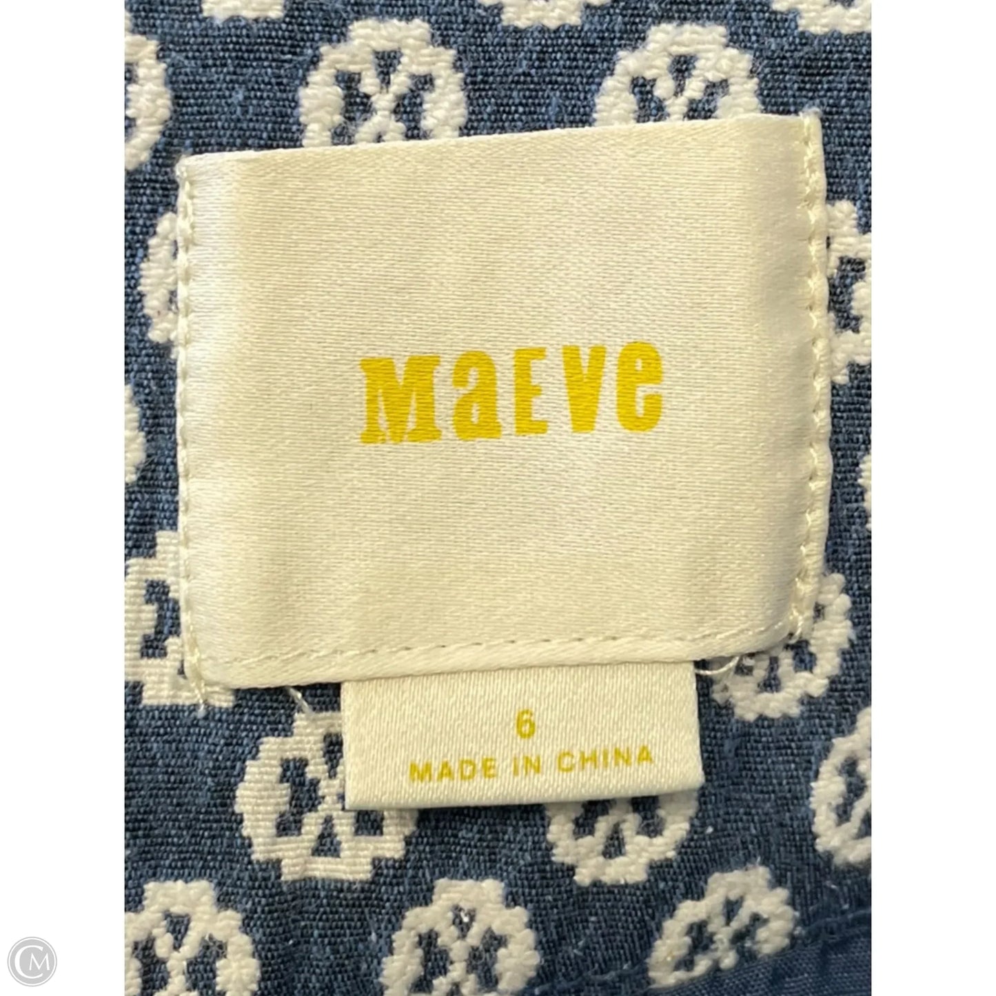 Skirt Midi By Maeve In Blue & White, Size: 6