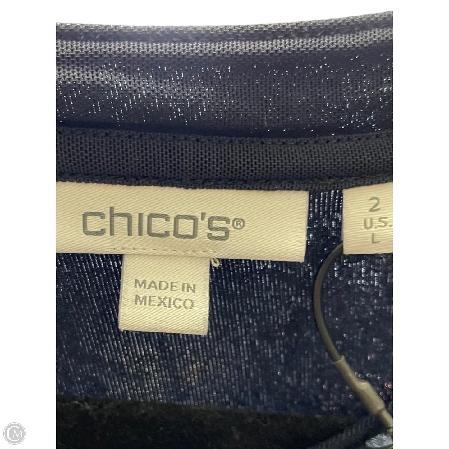 Sweater Short Sleeve By Chicos In Navy, Size: L