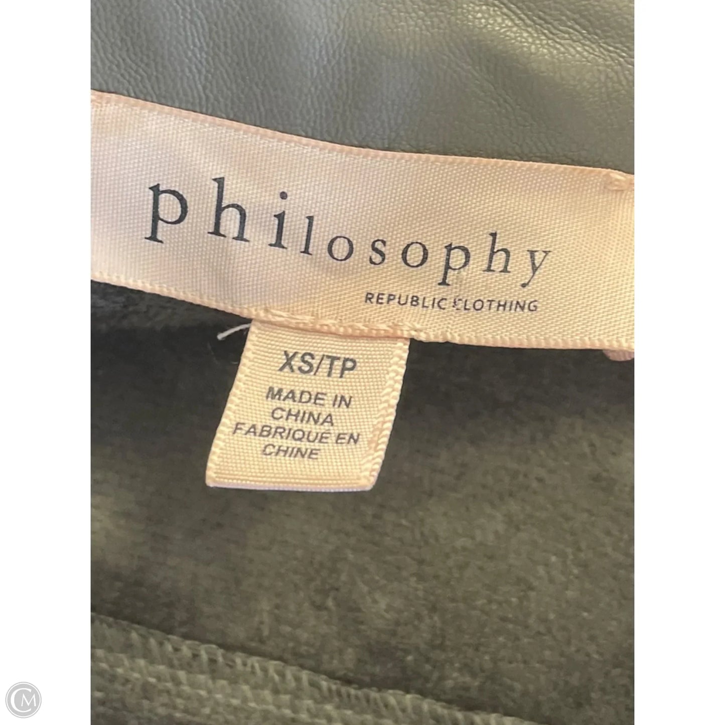 Jacket Leather By Philosophy In Grey, Size: Xs