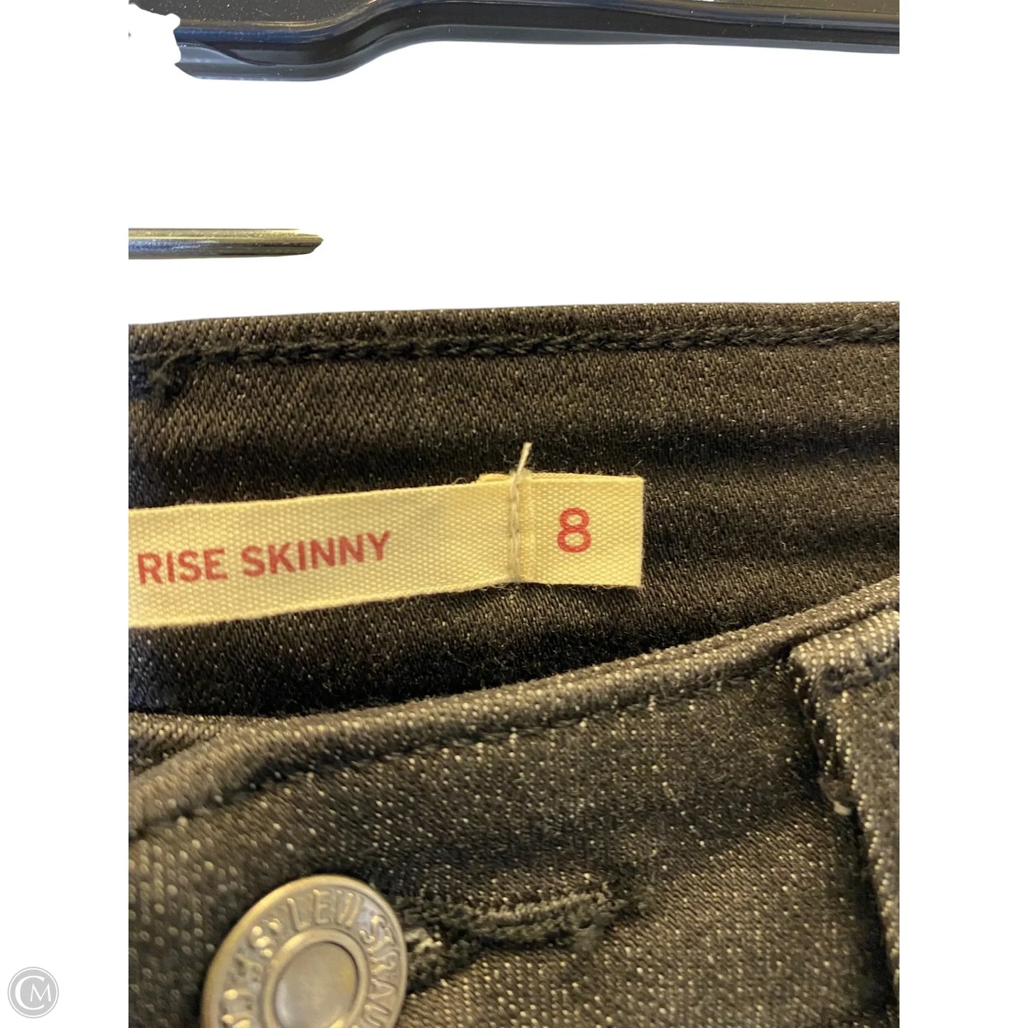 Jeans Skinny By Levis In Black & Grey, Size: 8