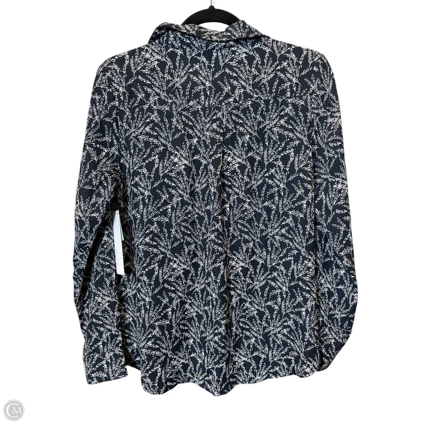 Blouse Long Sleeve By Banana Republic In Black & White, Size: S