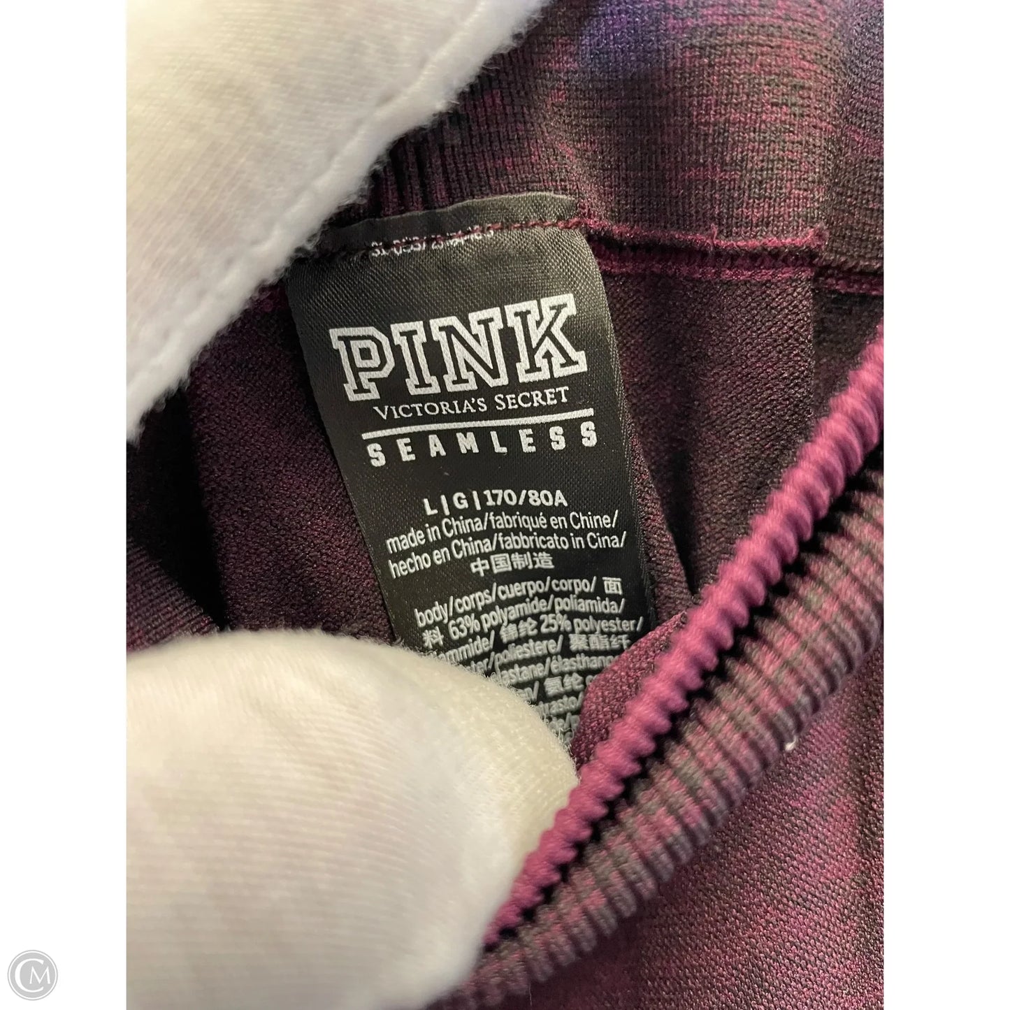 Athletic Leggings By Pink In Maroon, Size: L