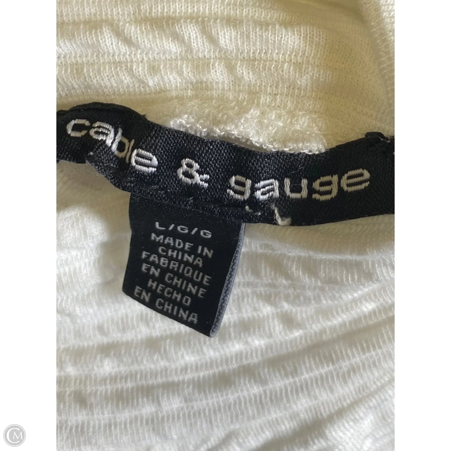Top Long Sleeve By Cable And Gauge In White, Size: L